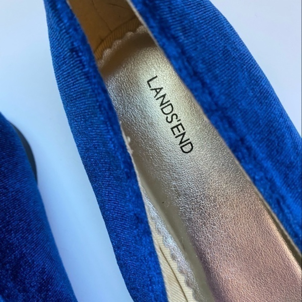 Lands End • Blue Velvet Embroidered Love Flats - Picture 3 of 5